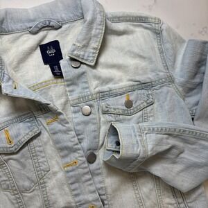 Vintage 90s Gap Blue Jean Denim Jacket Size X-Small Light Wash Button Distressed